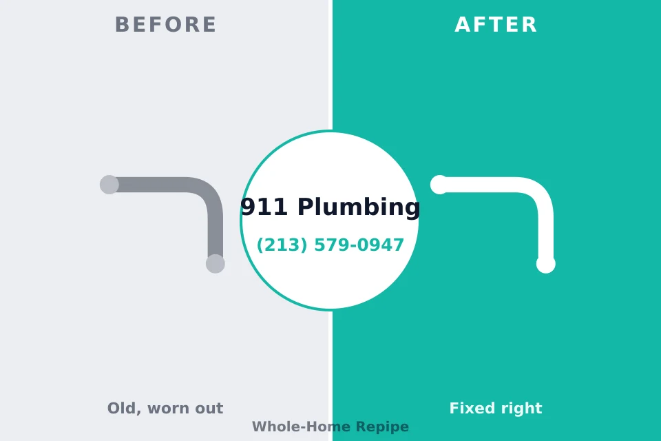 Before and after: plumbing repair Brooklyn, NY